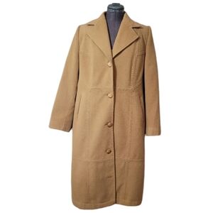 M Longline Vintage Wool Coat Camel Tan